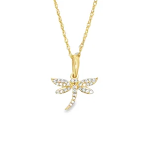Diamond Dragonfly Pendant Necklace