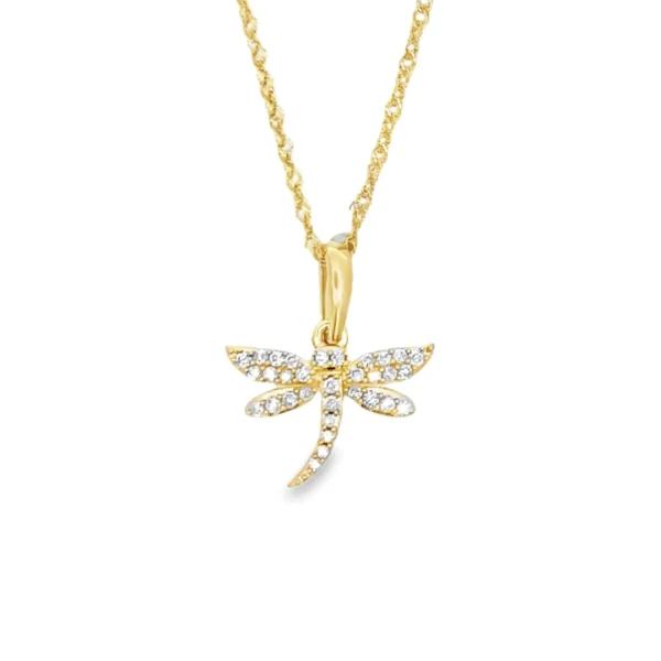 Diamond Dragonfly Pendant Necklace