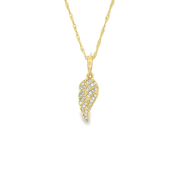 Diamond Wing Pendant Necklace