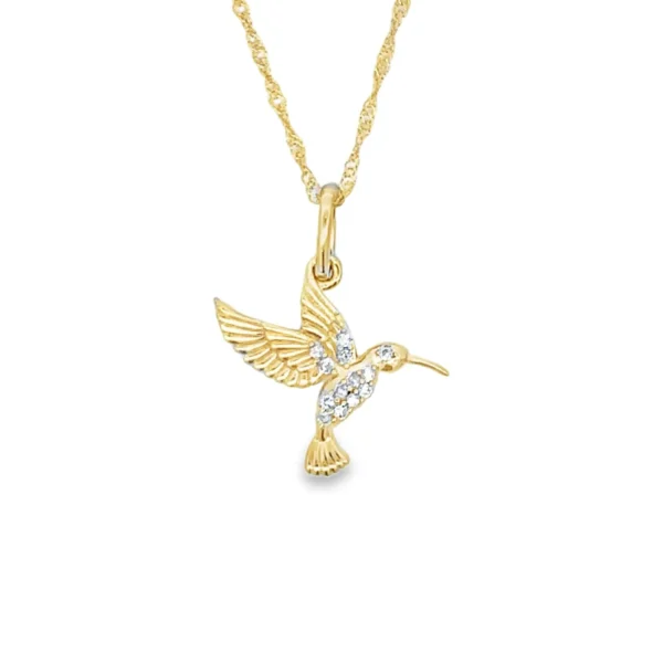 Hummingbird Diamond Pendant Necklace