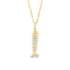 Fishbone Diamond Pendant Necklace
