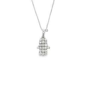 Hamsa Diamond Pendant Necklace