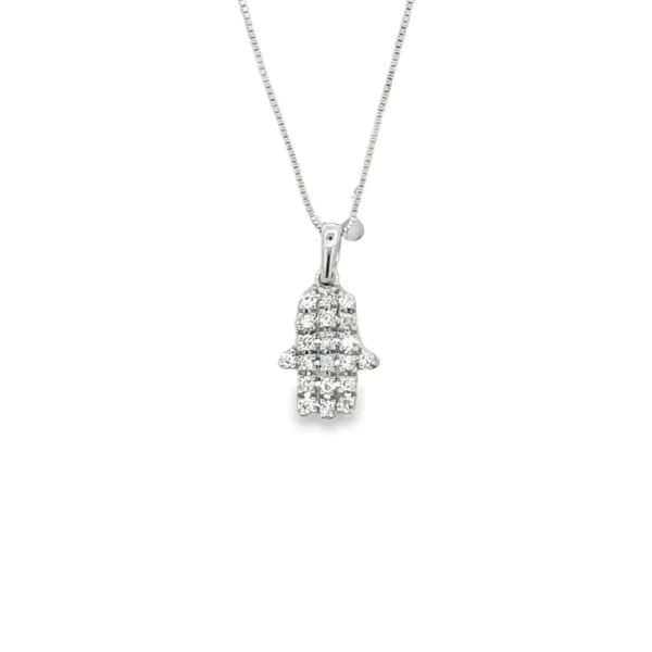 Hamsa Diamond Pendant Necklace