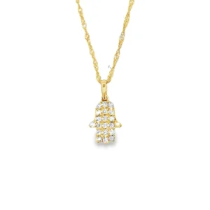 Hamsa Diamond Pendant Necklace