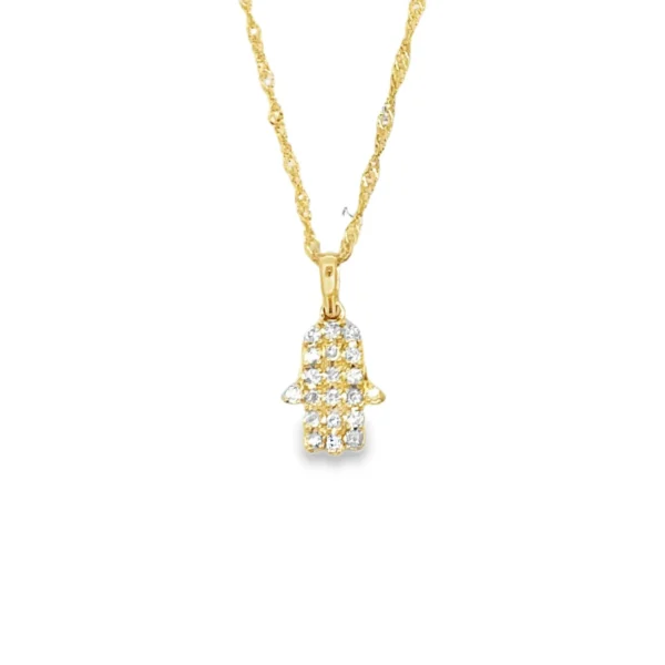 Hamsa Diamond Pendant Necklace