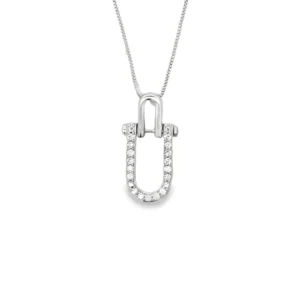 Diamond Horseshoe Pendant Necklace