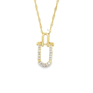 Diamond Horseshoe Pendant Necklace