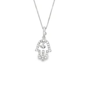 Hamsa Diamond Pendant Necklace