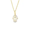 Hamsa Diamond Pendant Necklace