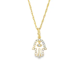 Hamsa Diamond Pendant Necklace
