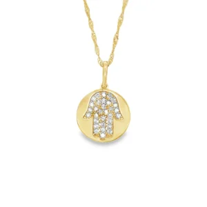 Diamond Hamsa Pendant Necklace