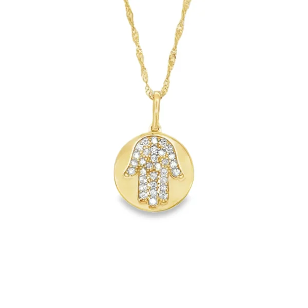 Diamond Hamsa Pendant Necklace