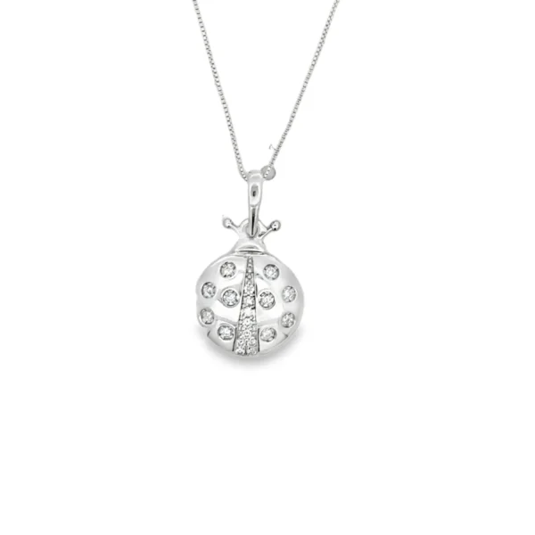 Ladybug Diamond Pendant Necklace