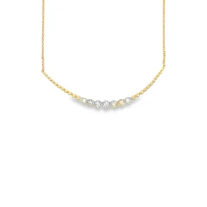 Curved Diamond Bar Necklace