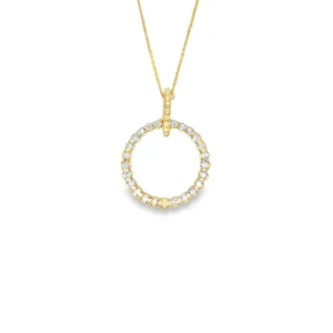 Circle Diamond Pendant Necklace