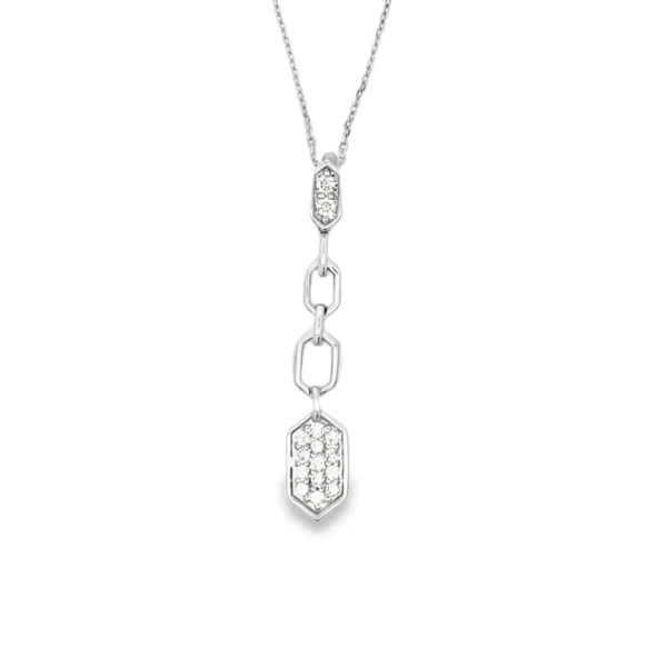 Geometric Diamond Drop Necklace