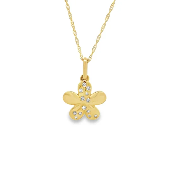 Diamond Flower Pendant Necklace