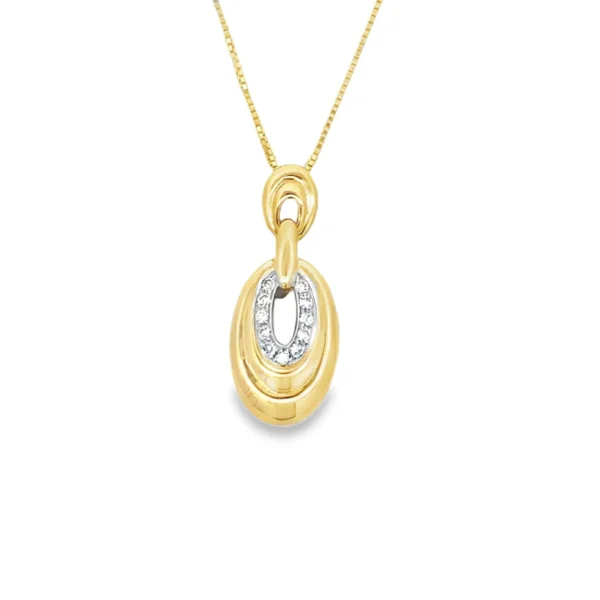 Oval Diamond Pendant Necklace