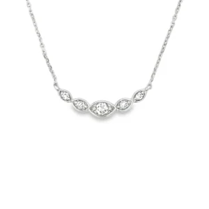 Curved Marquise Diamond Necklace
