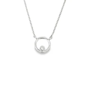 Circle Diamond Pendant Necklace