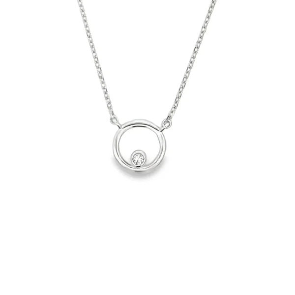Circle Diamond Pendant Necklace