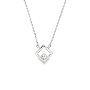 Geometric Diamond Pendant Necklace