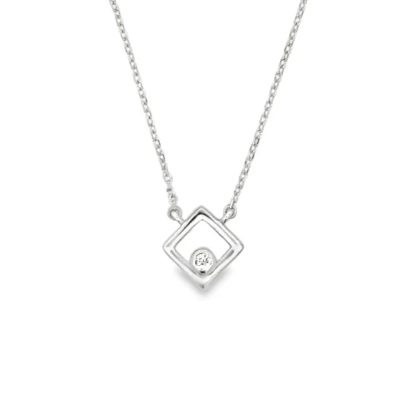 Geometric Diamond Pendant Necklace