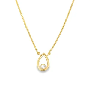 Teardrop Diamond Pendant Necklace