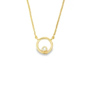 Circle Diamond Pendant Necklace
