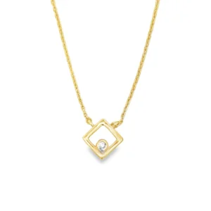 Geometric Diamond Pendant Necklace