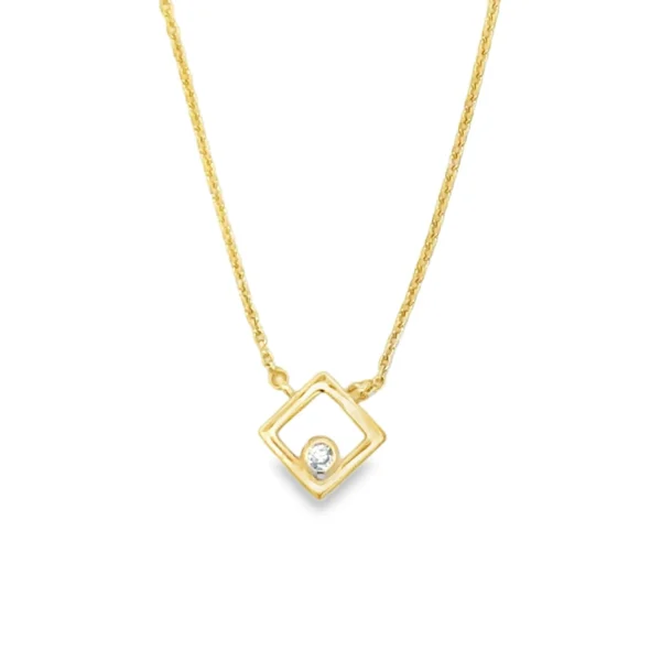 Geometric Diamond Pendant Necklace