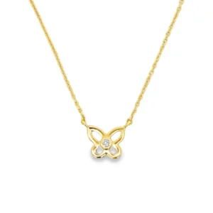 Butterfly Diamond Pendant Necklace