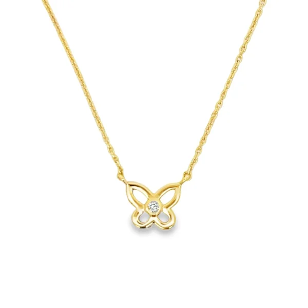 Butterfly Diamond Pendant Necklace