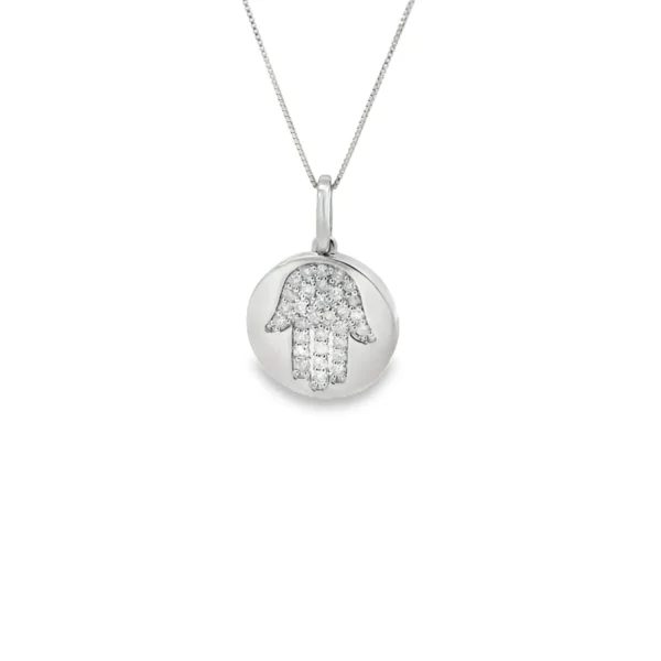 Hamsa Diamond Pendant Necklace