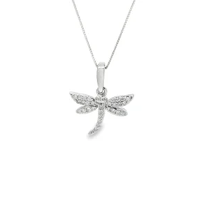 Dragonfly Diamond Pendant Necklace