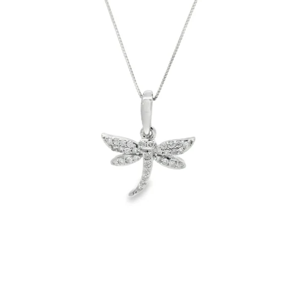 Dragonfly Diamond Pendant Necklace