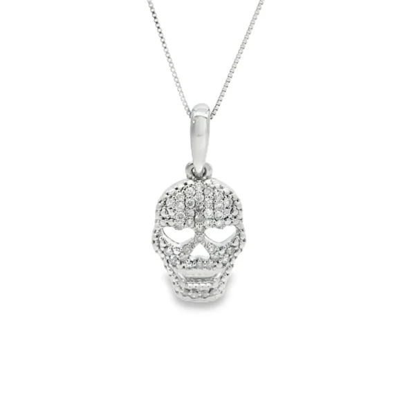 Diamond Skull Pendant Necklace