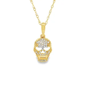 Diamond Skull Pendant Necklace