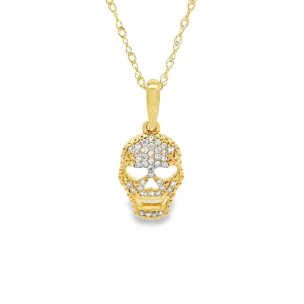 Diamond Skull Pendant Necklace