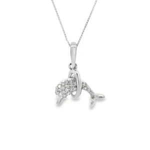 Dolphin Diamond Pendant Necklace