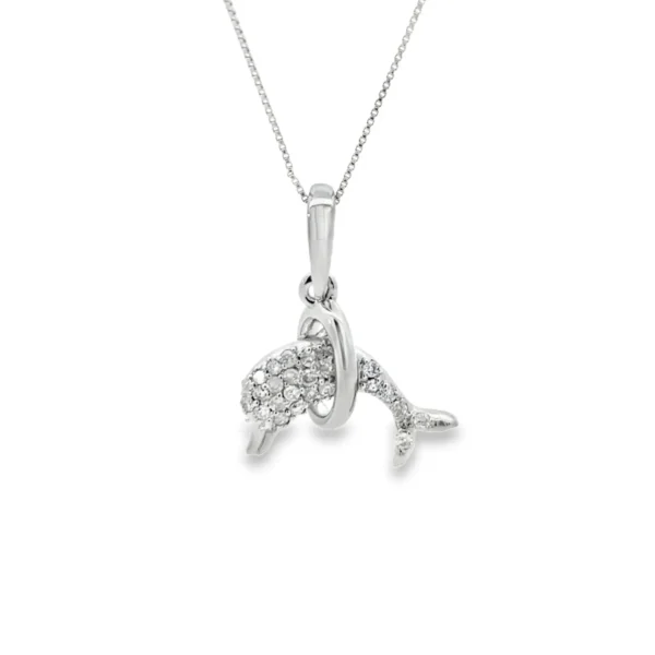 Dolphin Diamond Pendant Necklace