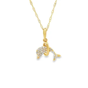 Diamond Dolphin Pendant Necklace