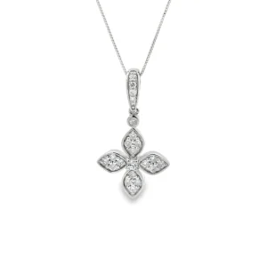 Floral Diamond Pendant Necklace