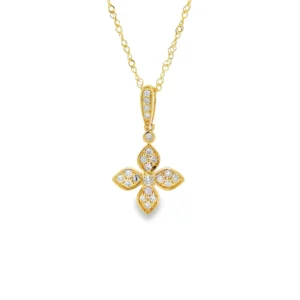 Floral Diamond Pendant Necklace