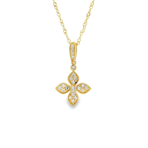 Floral Diamond Pendant Necklace