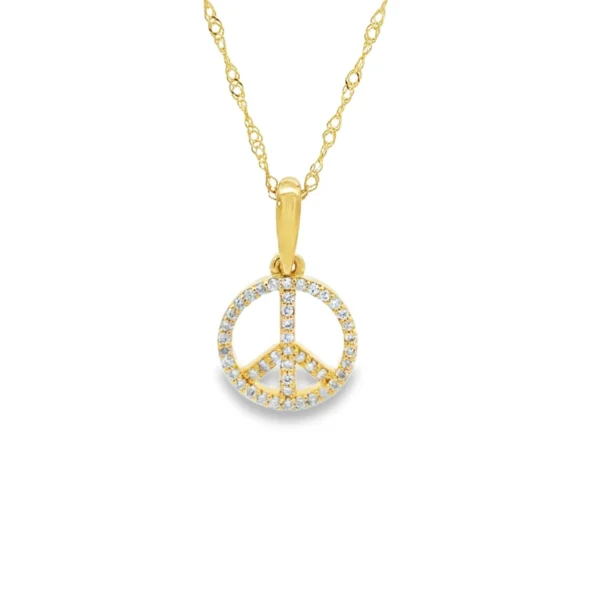Peace Sign Diamond Necklace