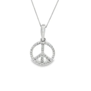 Peace Sign Diamond Pendant