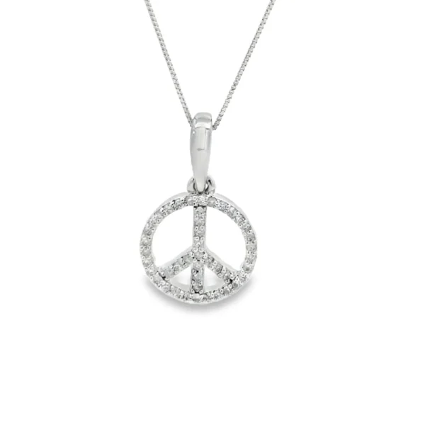 Peace Sign Diamond Pendant