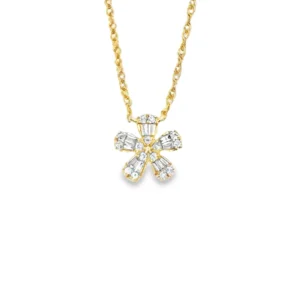 Floral Diamond Pendant Necklace
