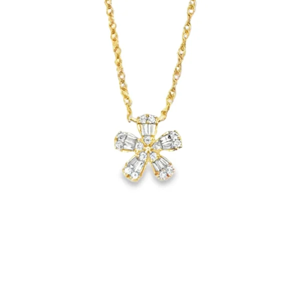 Floral Diamond Pendant Necklace
